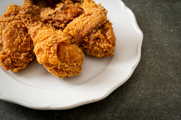 fried chicken with ketchup on plate