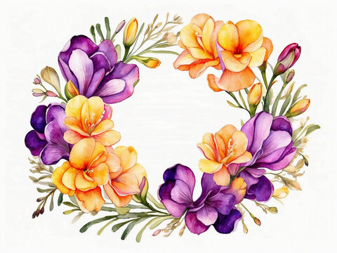 Watercolour Artistic Flower Background 
