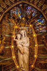 Virgin Mary Statue Altar Basilica of Notre Dame Lyon France - 754052470