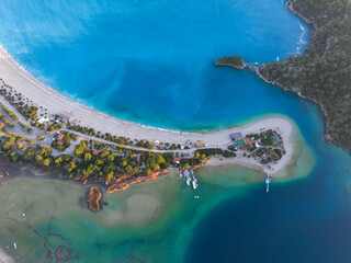 Kumburnu Beach (Kumburnu Plajı) Drone Photo,  Turquoise Color  Aegean Beach, Fethiye Mugla,...