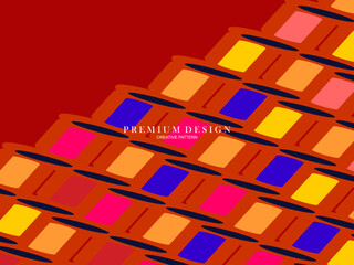 Background for the composition of colorful minimalist line art shapes with a modern concept.