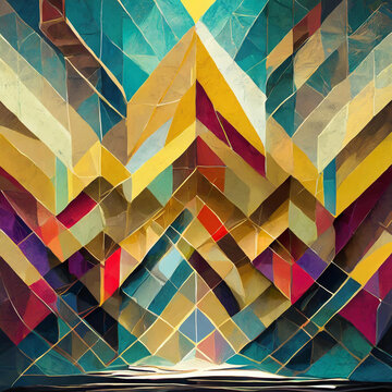 Cubic geometry wallpaper pattern irregular creation