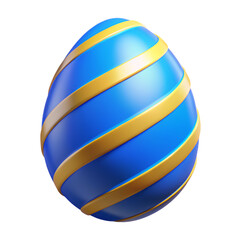 Easter Egg with Bright Paint and Blue Lines