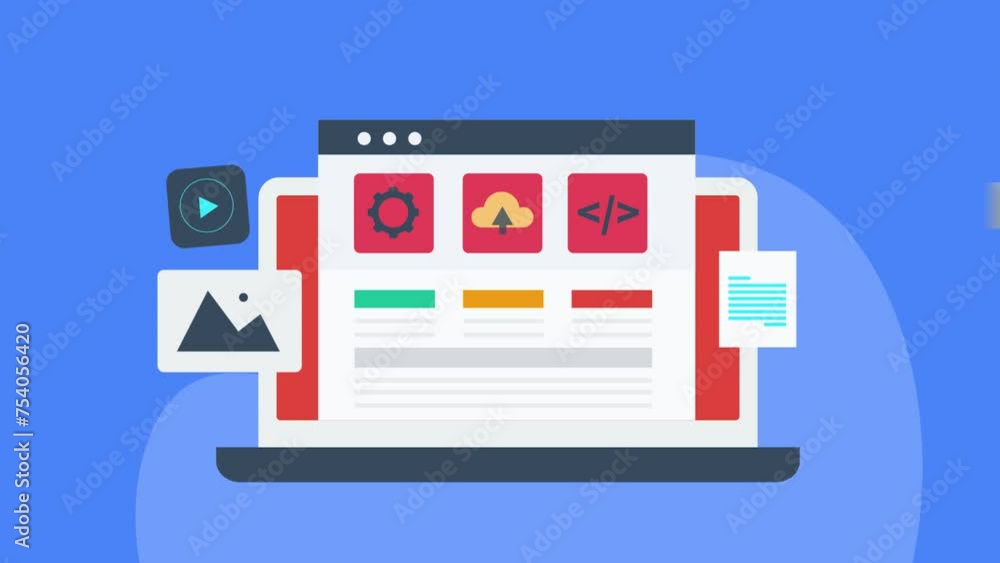 Poster content creation and management software connected with cloud technology, online file storage and pu