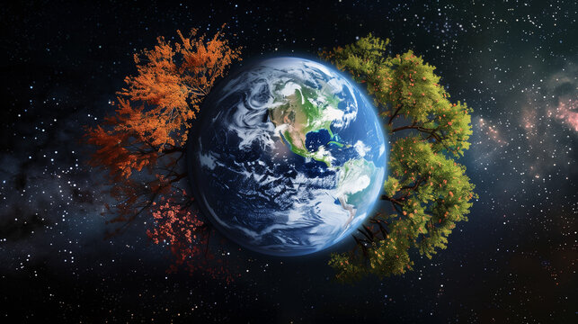 the Earth's four seasons in one image