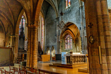 Fototapeta na wymiar Ancient Medieval Saint Bonaventure Altar Basilica Lyon France