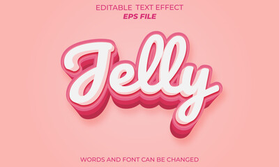 jelly text effect, font editable, typography, 3d text. vector template
