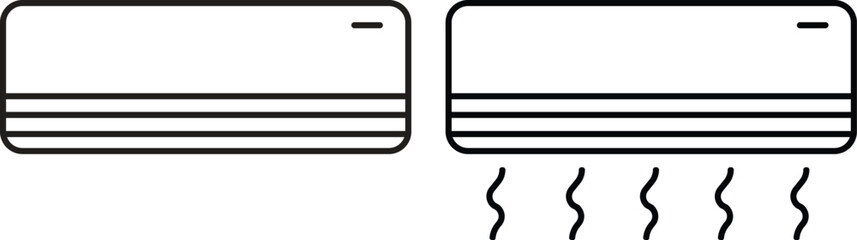 Air conditioner Line icons Set. Vectors from hotel and restaurant. Conditioner vent heat editable stock on transparent background. Air flow condition cool related to electronics, Household appliances.