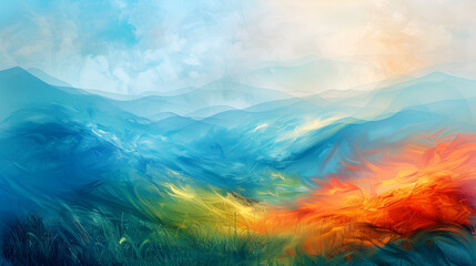 Obraz na płótnie Canvas Abstract Landscape Desktop Wallpaper, generative ai