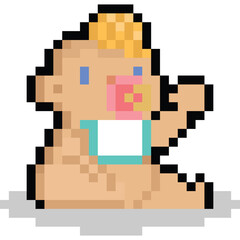 Pixel art cartoon baby character