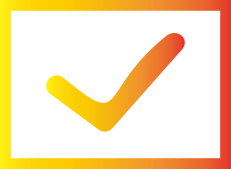 オレンジ色の四角いチェックマーク
