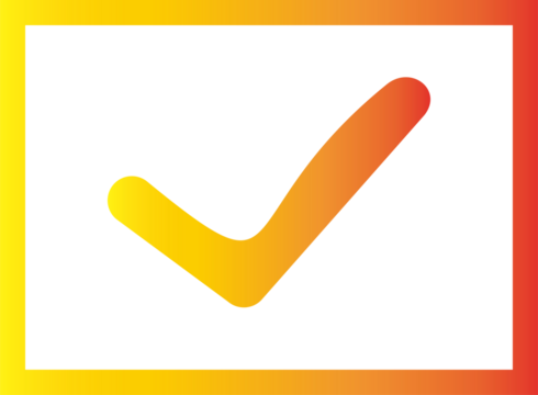 オレンジ色の四角いチェックマーク
