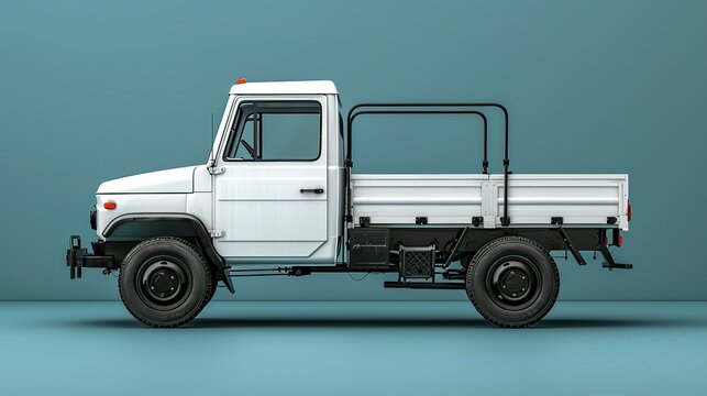 Side view mockup of a small truck
