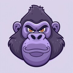 Cute Gorilla Flat Logo Design. Perfect for Kids & Eco-Friendly Brands.