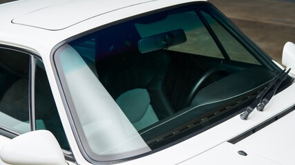 Windshield on a car