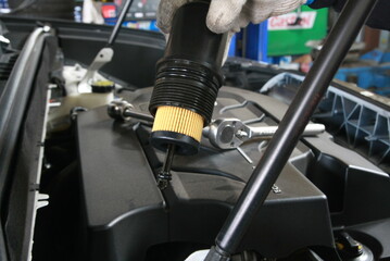 Fototapeta na wymiar Automotive engine oil filter
