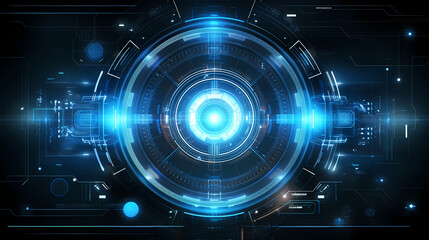 Obraz premium Blue technology infographic