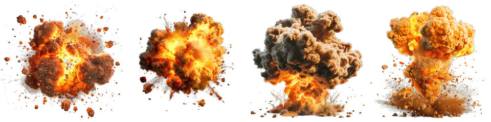 Explosion  Hyperrealistic Highly Detailed Isolated On Transparent Background Png File