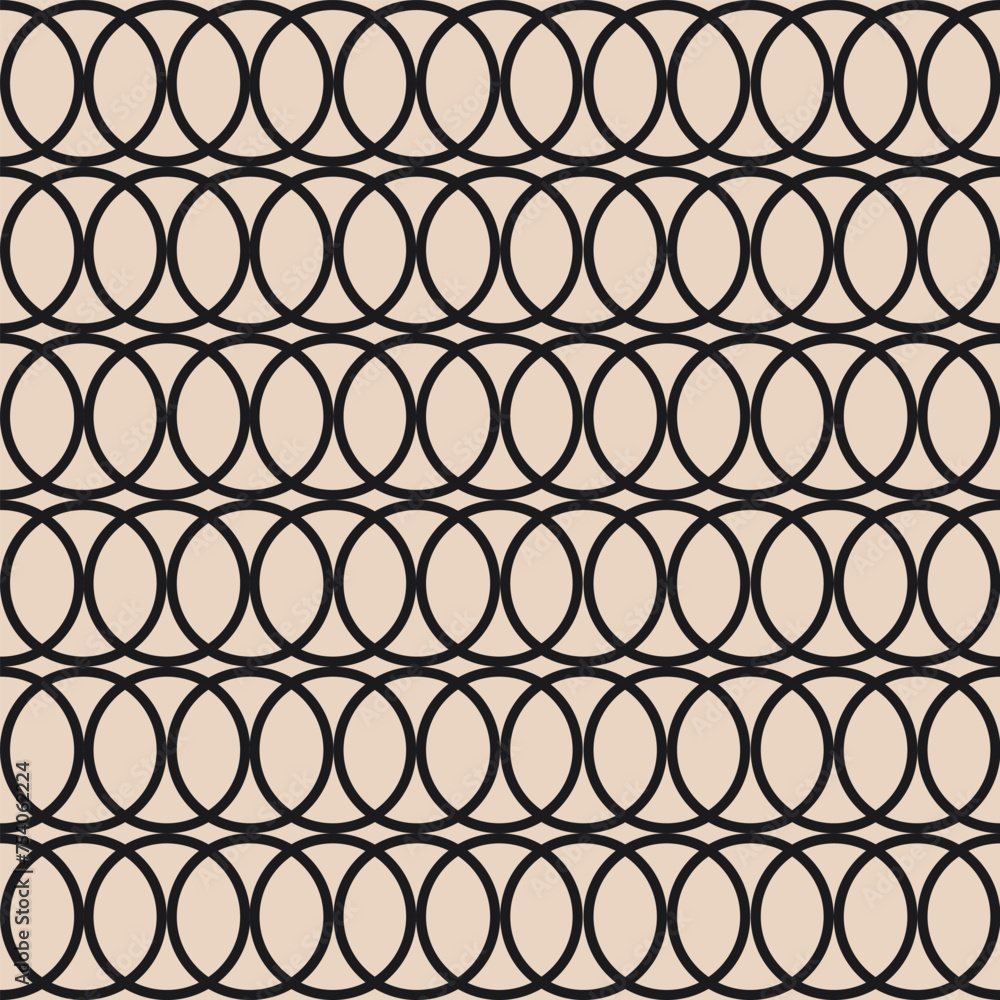 Poster minimal geometric rings on a beige background. retro aesthetic abstract seamless pattern. vector ill