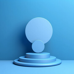 Elegant and beautiful 3D round podium. AI generated