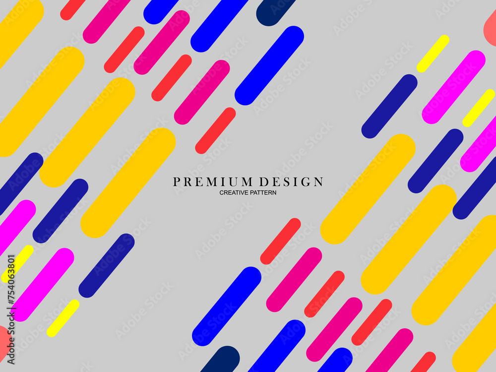 Fototapete Background for the composition of colorful minimalist line art shapes with a modern concept.