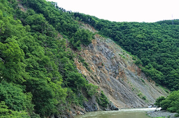 山崩れの跡