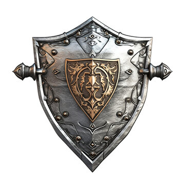 Sword and Shield isolated on transparent or white background