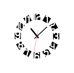 round wall clock on white background	