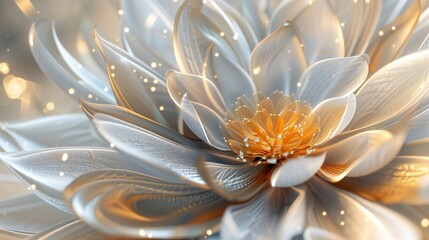 Dusty Daisy: Petals veiled in gold and silver, a dreamlike haze enveloping the flower.