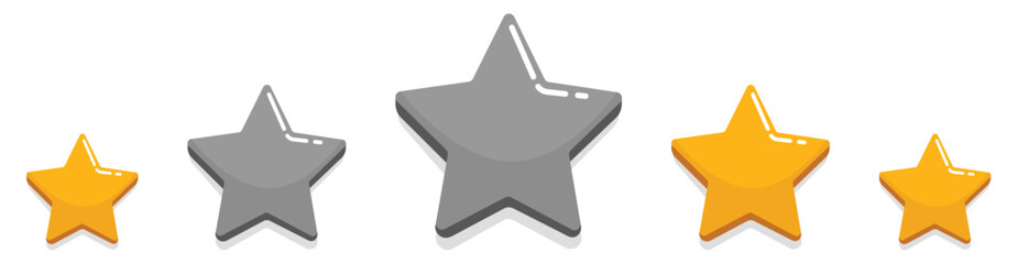 Rating Stars Review with 3 Yellow Stars