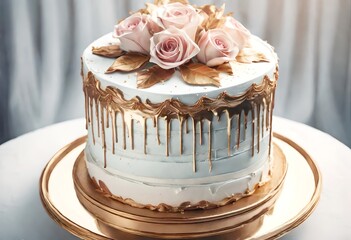 Obraz na płótnie Canvas chocolate cake with rose