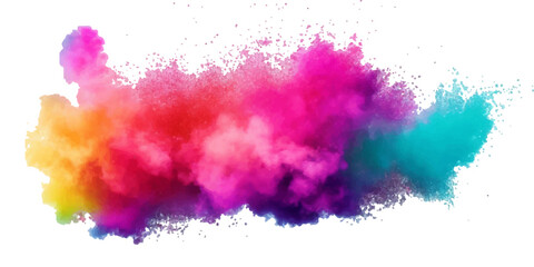 HD bright colorful  fogy  color explosion burst isolated white background.
