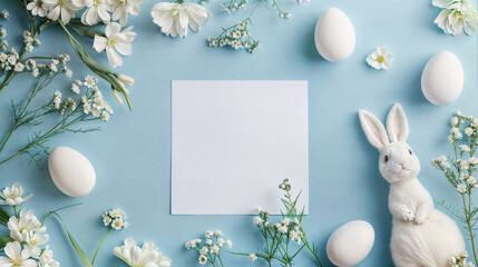 Naklejka na ściany i meble Happy Easter Card Frame Banner Cover Background with text Space for Greeting or Social media Post. Pascha Fest. Neo Art Cards E V 3 30