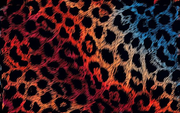 Fur cheetah leopard skin texture seamless pattern background, tile. Printing textile fabric. Wellpaper.