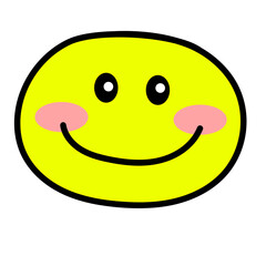 Happy Yellow Emoji Icon, Emoticon Round Design