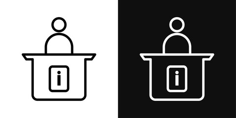 Help Desk Information Icon Set. Vector Illustration