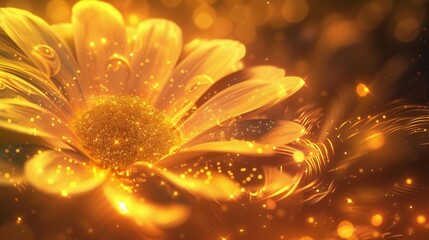 Radiant Bloom: A daisy's golden heart reflects the light of distant constellations, a celestial symphony in flower form.