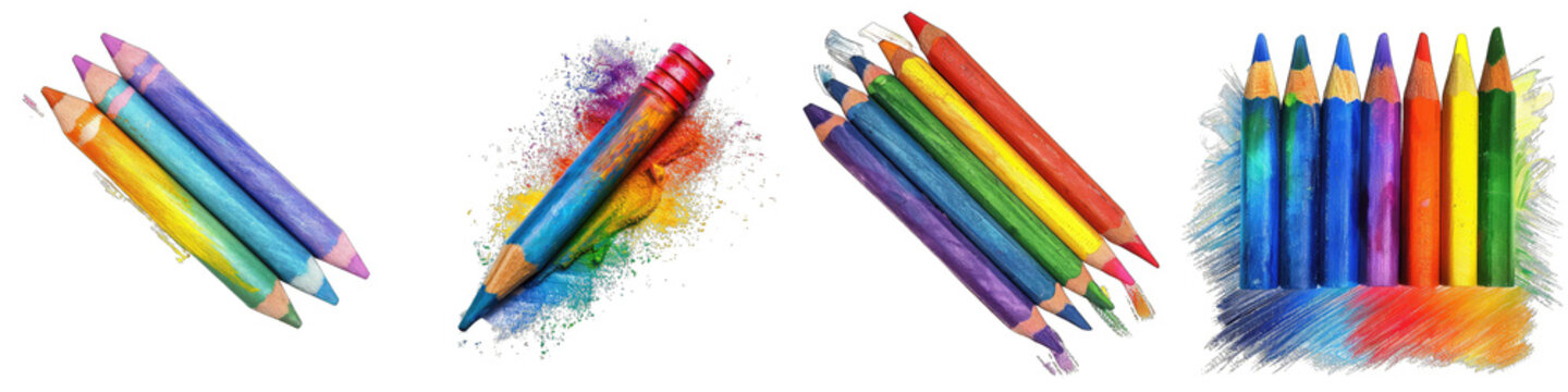 grunge hand drawn colorful scribble wax pastel rainbow crayon  Hyperrealistic Highly Detailed Isolated On Transparent Background Png File