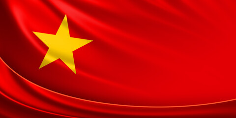 Vietnam flag background 3d illustration - 754071241