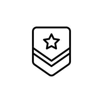 Military Rank Badge Vector Line Icon illustration.