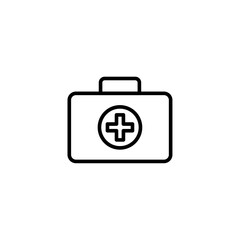 First Aid Box Vector Line Icon illustration.