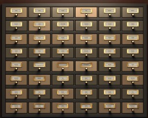 An AI generated image of a library card catalogStudio shot luxurious design elegant simplicity