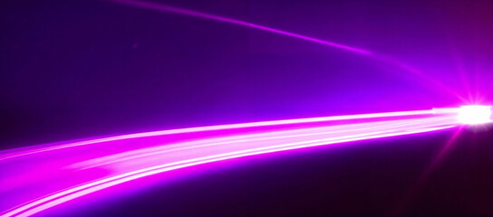 Obraz premium purple light trail wave effect