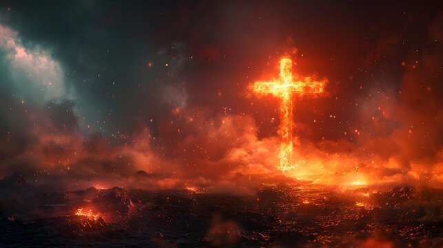 Christianity Background with Religious Symbols and Architecture, To convey the beauty and richness of Christian religious architecture and symbolism,