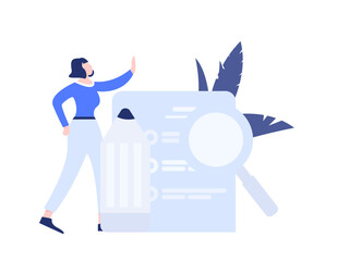 Flat vector illustration of business people operating work scene
