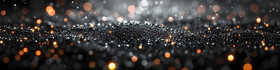 Abstract Bokeh Background of Silver and Orange Glitter Particles, To add a touch of modern and...