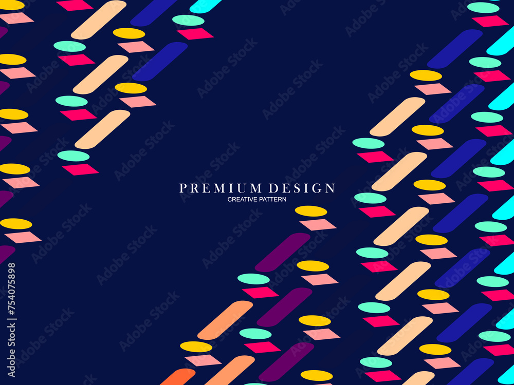 Fototapete Background for the composition of colorful minimalist line art shapes with a modern concept.