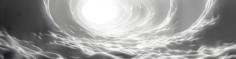Infinite Light Tunnel Made of Clouds in Black and White Animation, This image can be used as a...