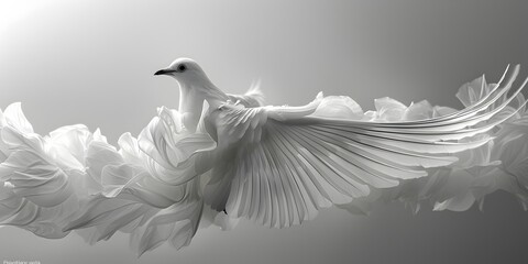 White Dove Sculpture in Flight Elegance and Grace