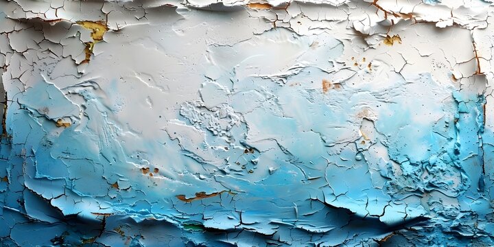 Abstract Blue and White Textured Background with Peeling Paint, To provide a unique and expressive background for various design projects, including